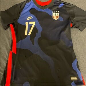 Nike USWNT Tobin Heath Soccer Jersey Black Blue Red